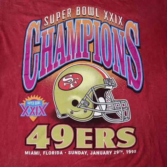 San Francisco 49ers Super Bowl Champions Shirt Sz XL ‘47 Brand Vintage Tubular - Picture 4 of 12